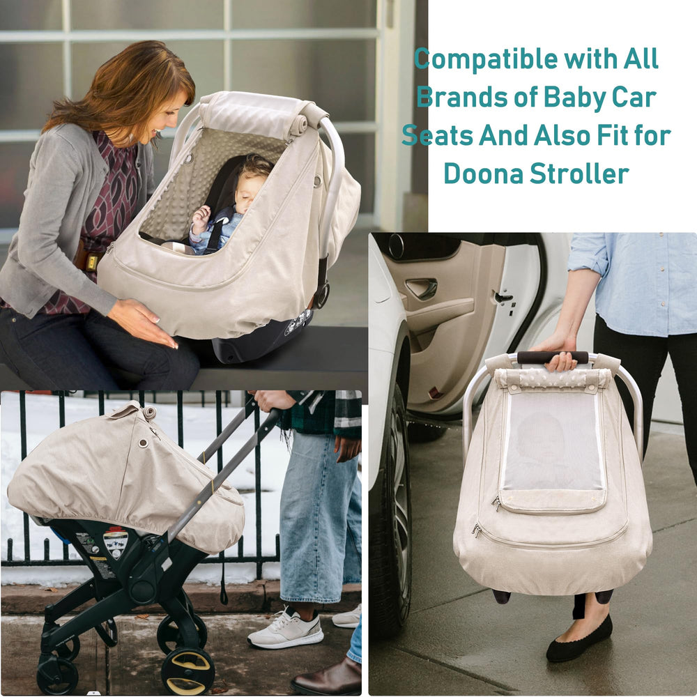 YVMVDV waterproof baby car seat cover beige color to match car interiors