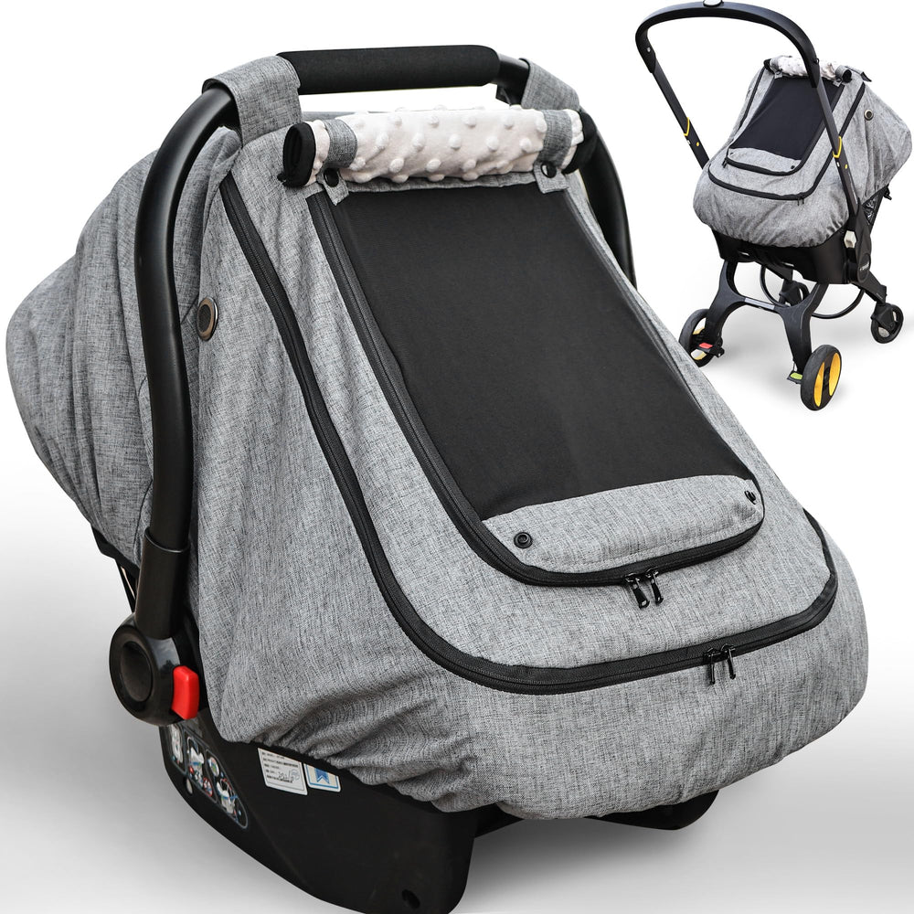 YVMVDV waterproof baby car seat cover side view offering rain and wind protection