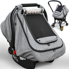 YVMVDV waterproof baby car seat cover side view offering rain and wind protection