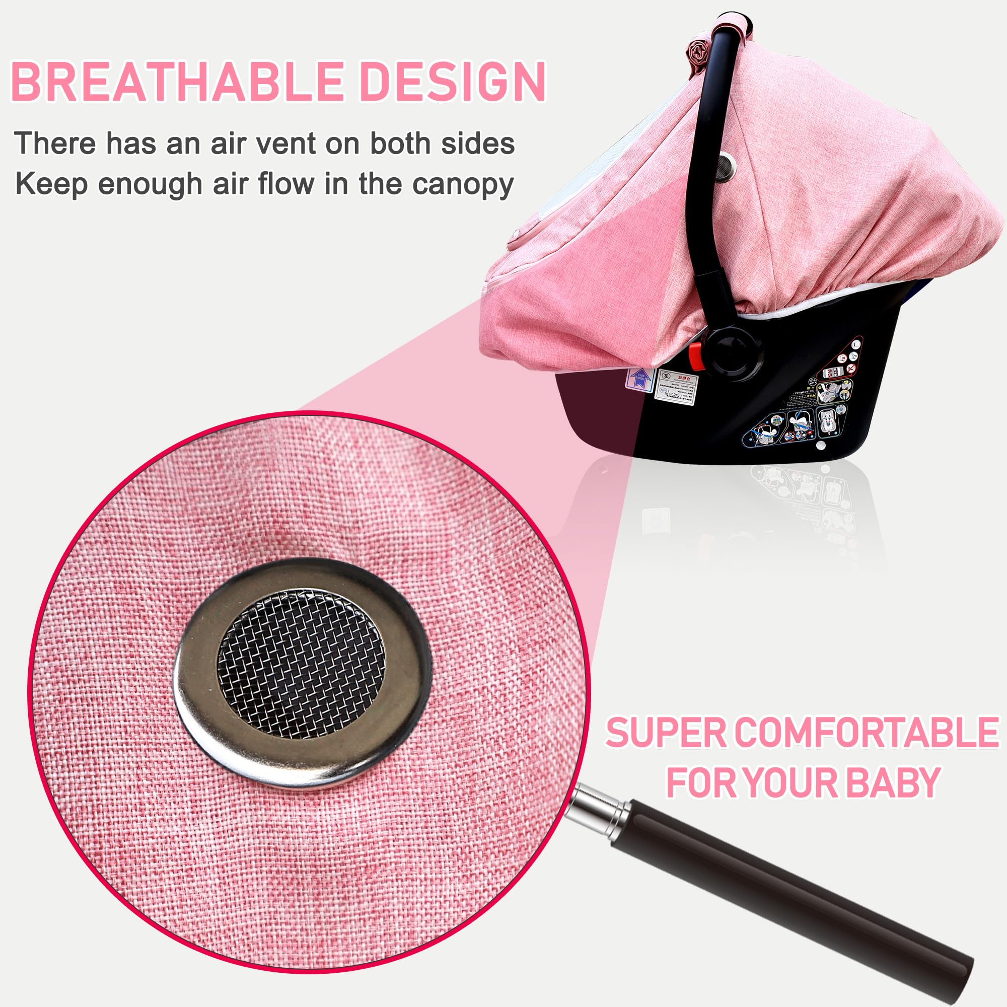 YVMVDV car seat cover features two-layer windows for wind protection and visibility.