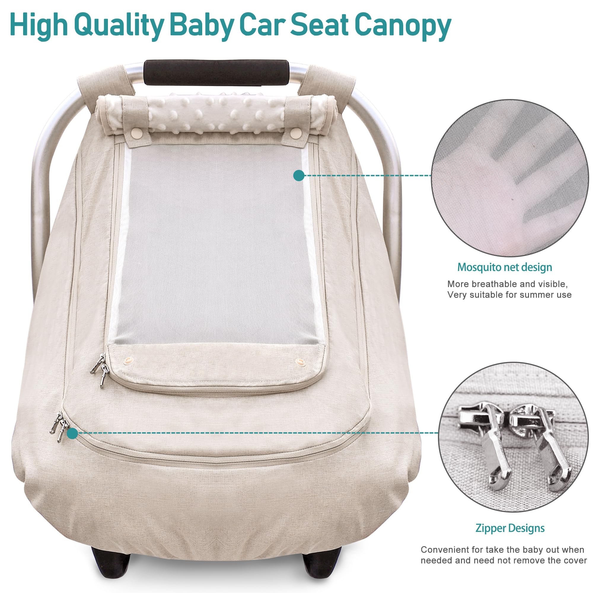 YVMVDV waterproof baby car seat cover zippered design for easy access without removal