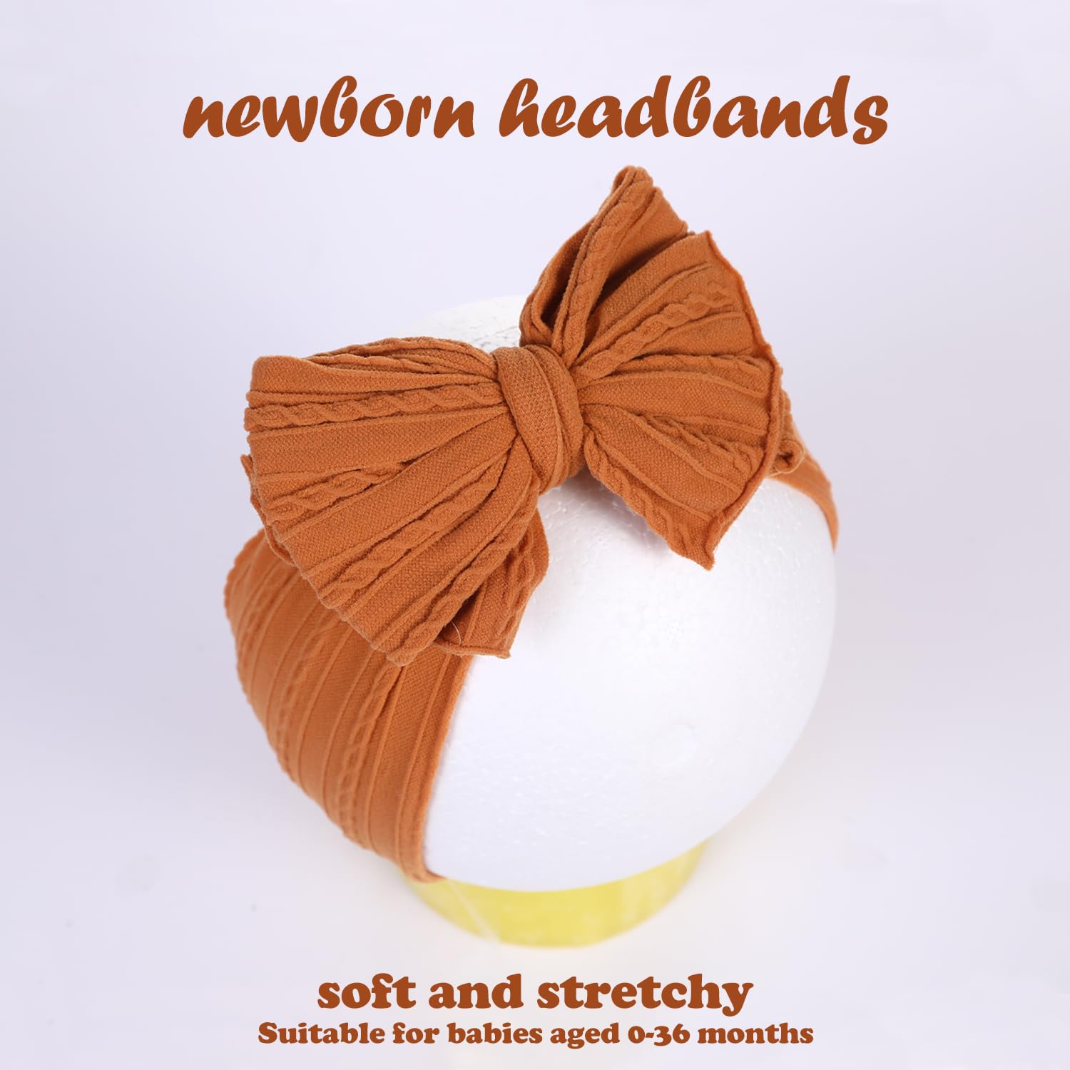YWAOAIJD baby bows headbands large 4cm stretch fit for growing infants.