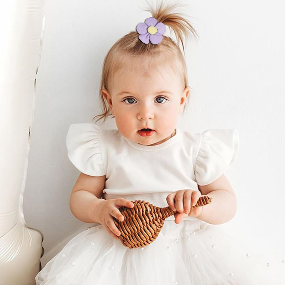 YWAOAIJD close-up of baby hair ties shows soft elastics minimize snagging during play
