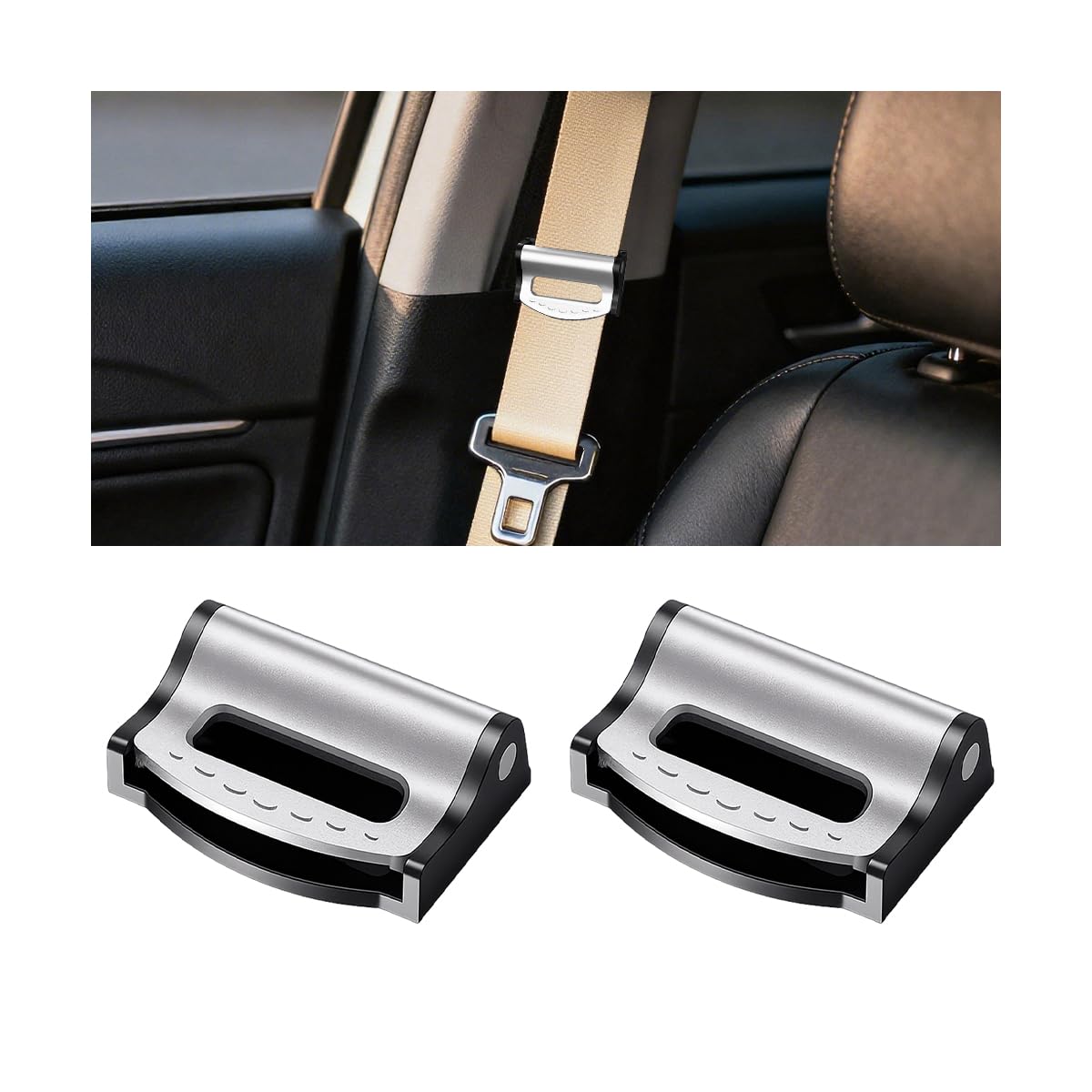 Ywdiml blue seatbelt adjuster clip eases shoulder tension on the road.