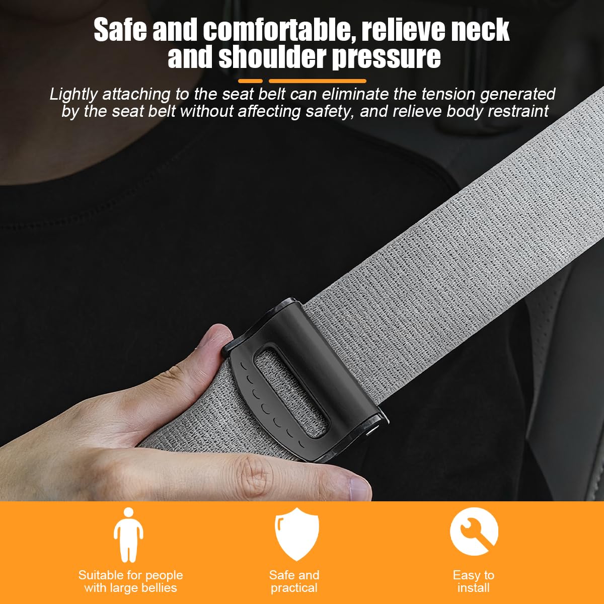 Ywdiml seatbelt adjuster back view image shows adjustable tension for personalized comfort.