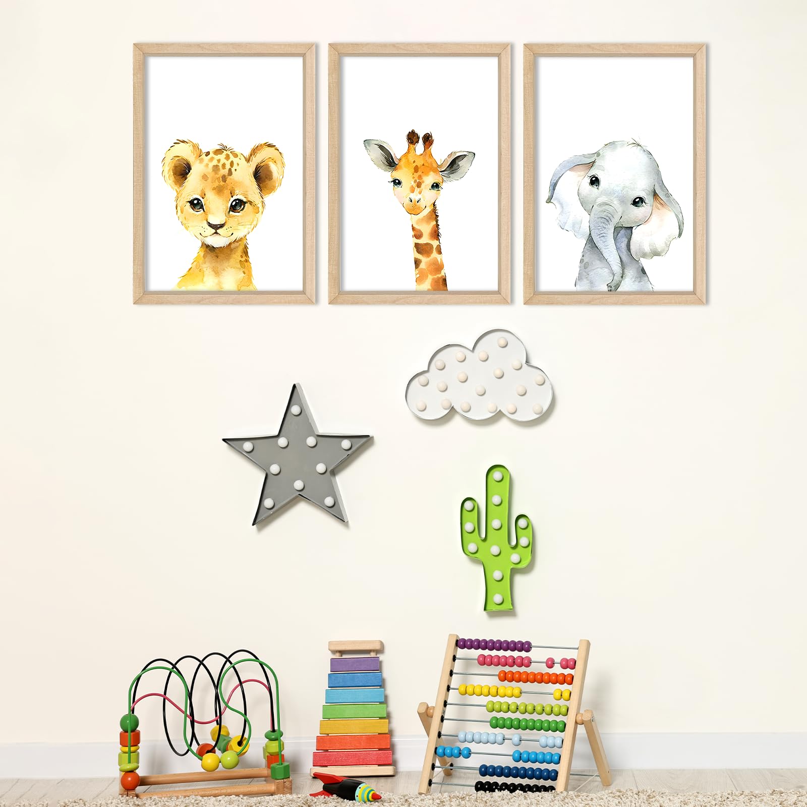 YWJKWLGS Colorful safari trio design brightens any kid's space.