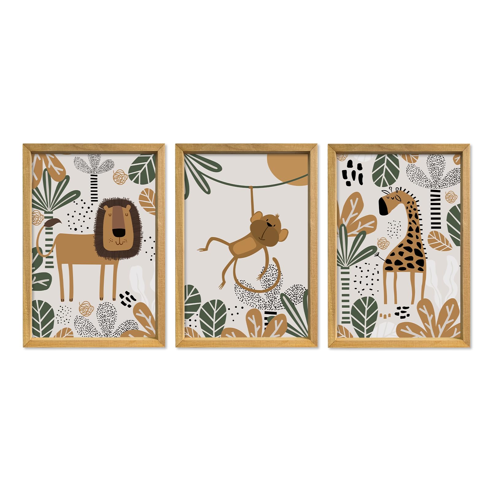 YWJKWLGS lion print from safari wall art set, sparks imaginative play