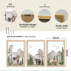 YWJKWLGS bear poster provides cozy forest vibes, encouraging storytelling and calm moments