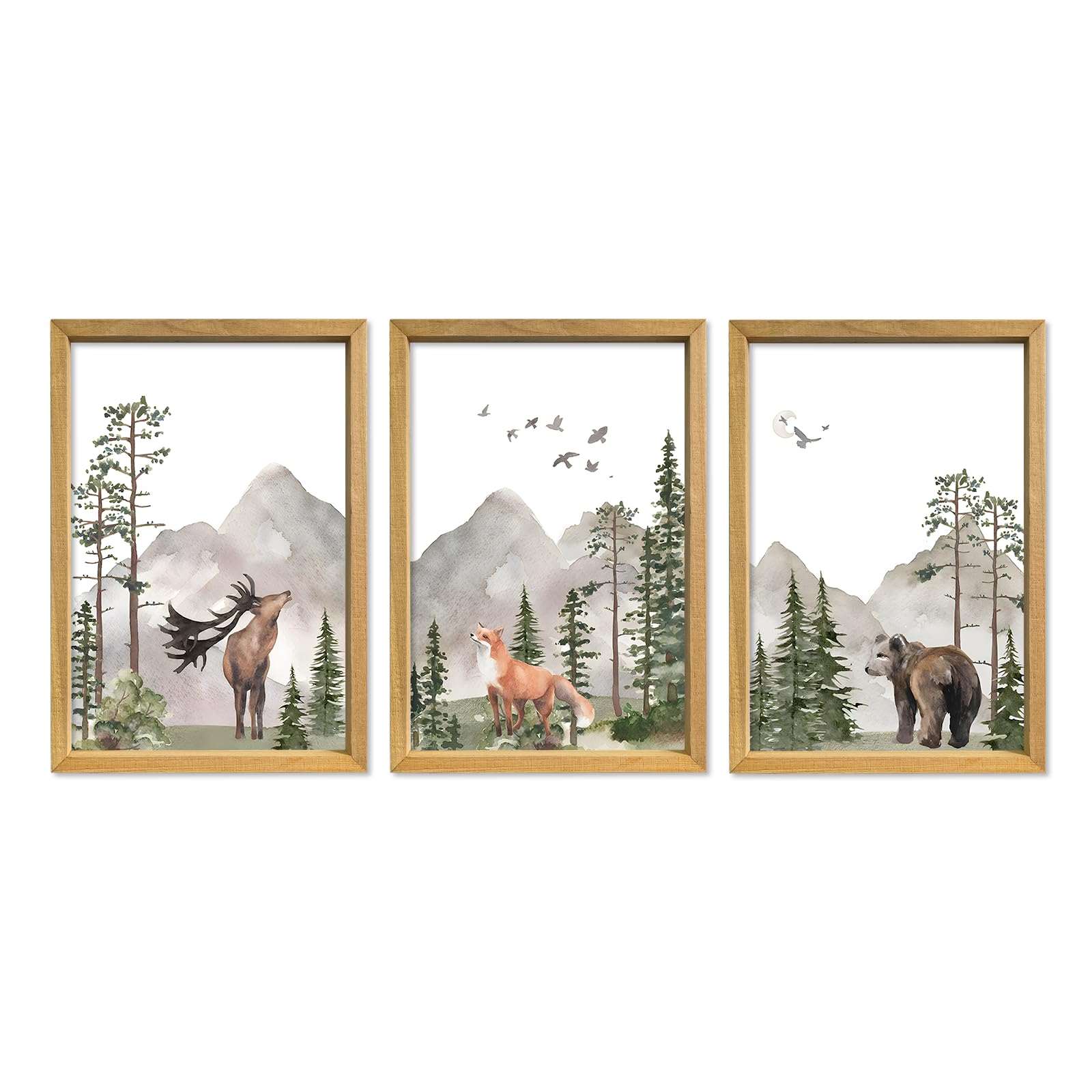 YWJKWLGS Wild Woodland Deer Poster inspires imaginative play in children's rooms.