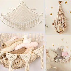 YJWZWE stuffed animal hammock corner-organization uses bedroom corners efficiently.