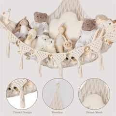 YJWZWE stuffed animal hammock hooks included show easy installation.