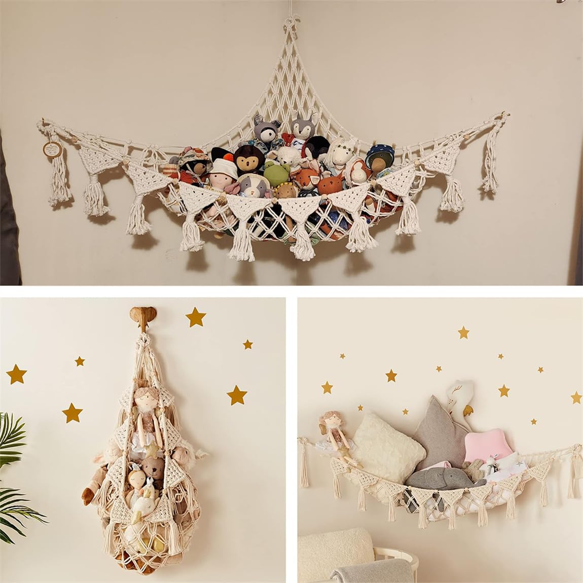 YJWZWE cream hammock adds tidy aesthetics and playful charm to rooms.