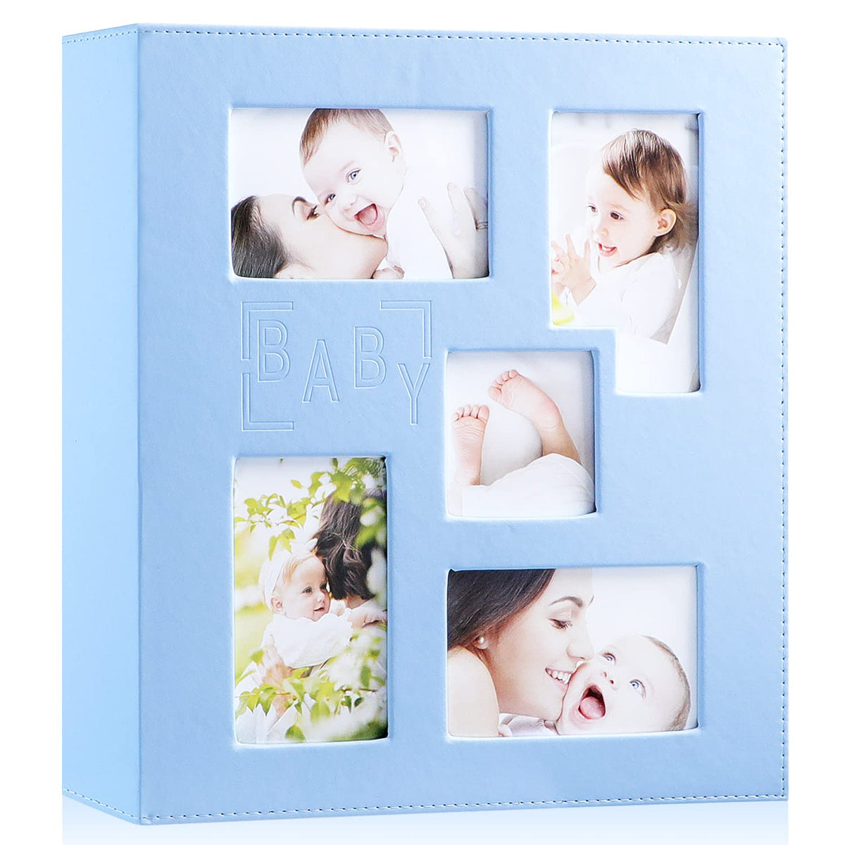 Ywlake baby photo album blue cover with a premium soft-touch finish.