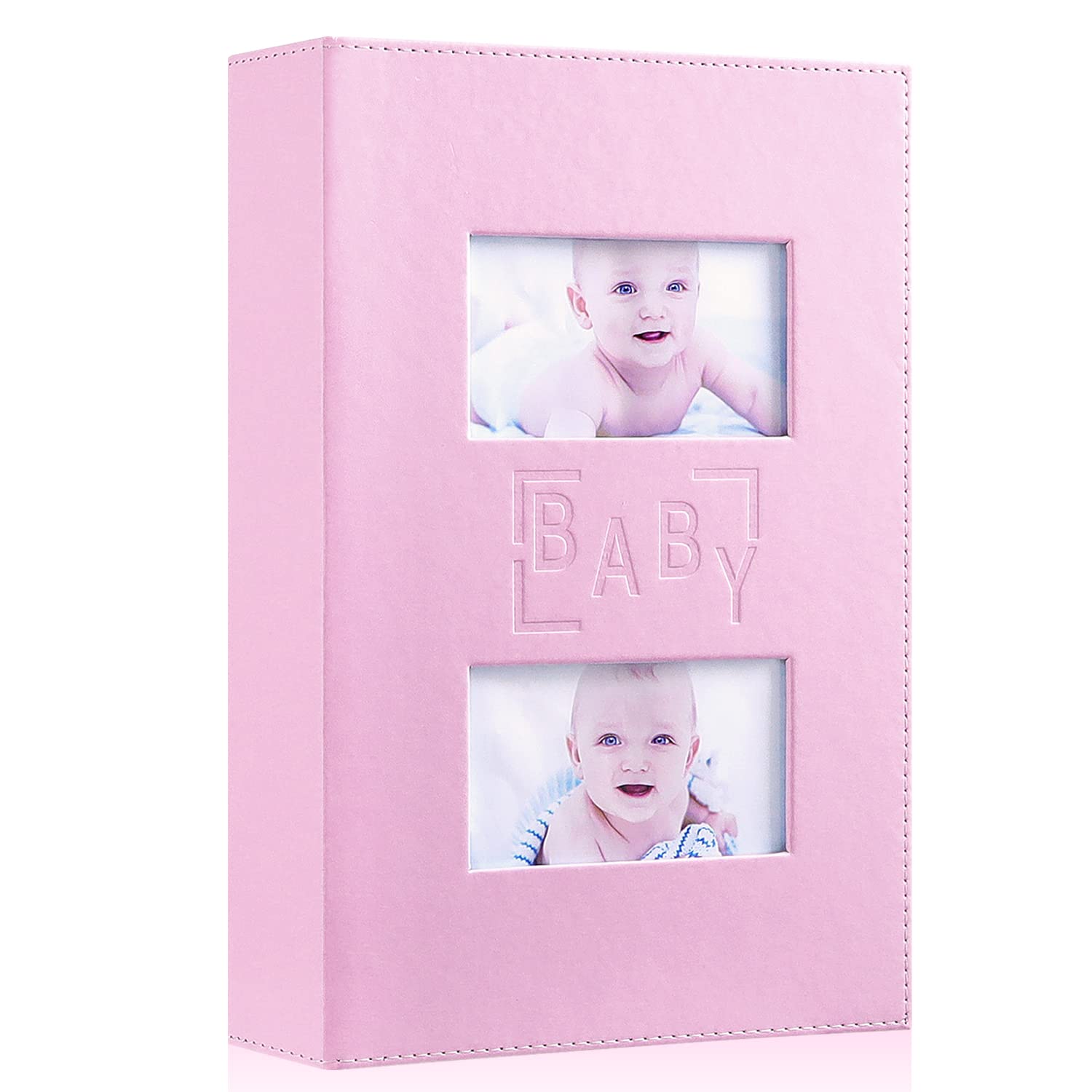 Ywlake baby photo album with pink leather cover shows premium, tactile quality for keepsakes