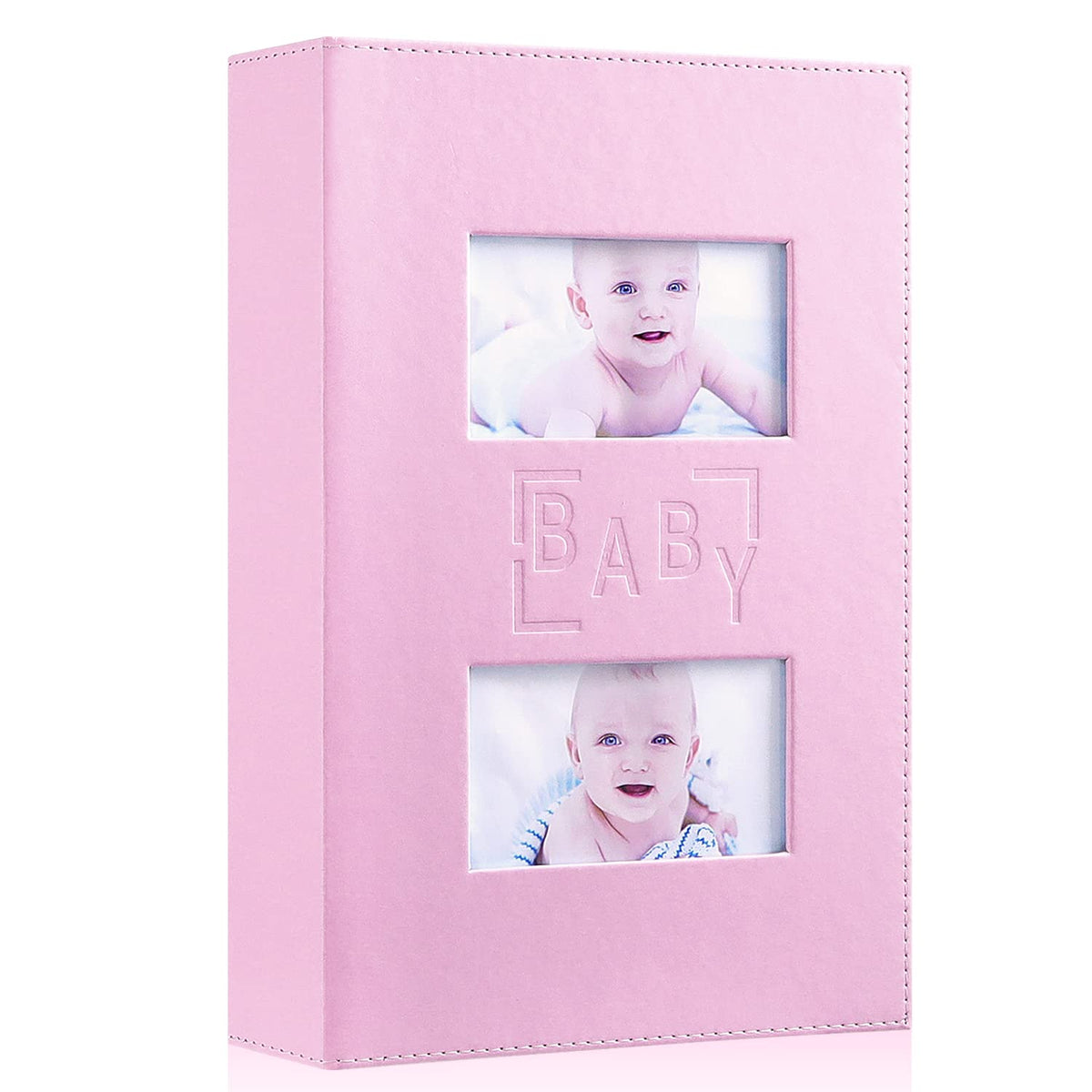 Ywlake baby photo album with pink leather cover shows premium, tactile quality for keepsakes
