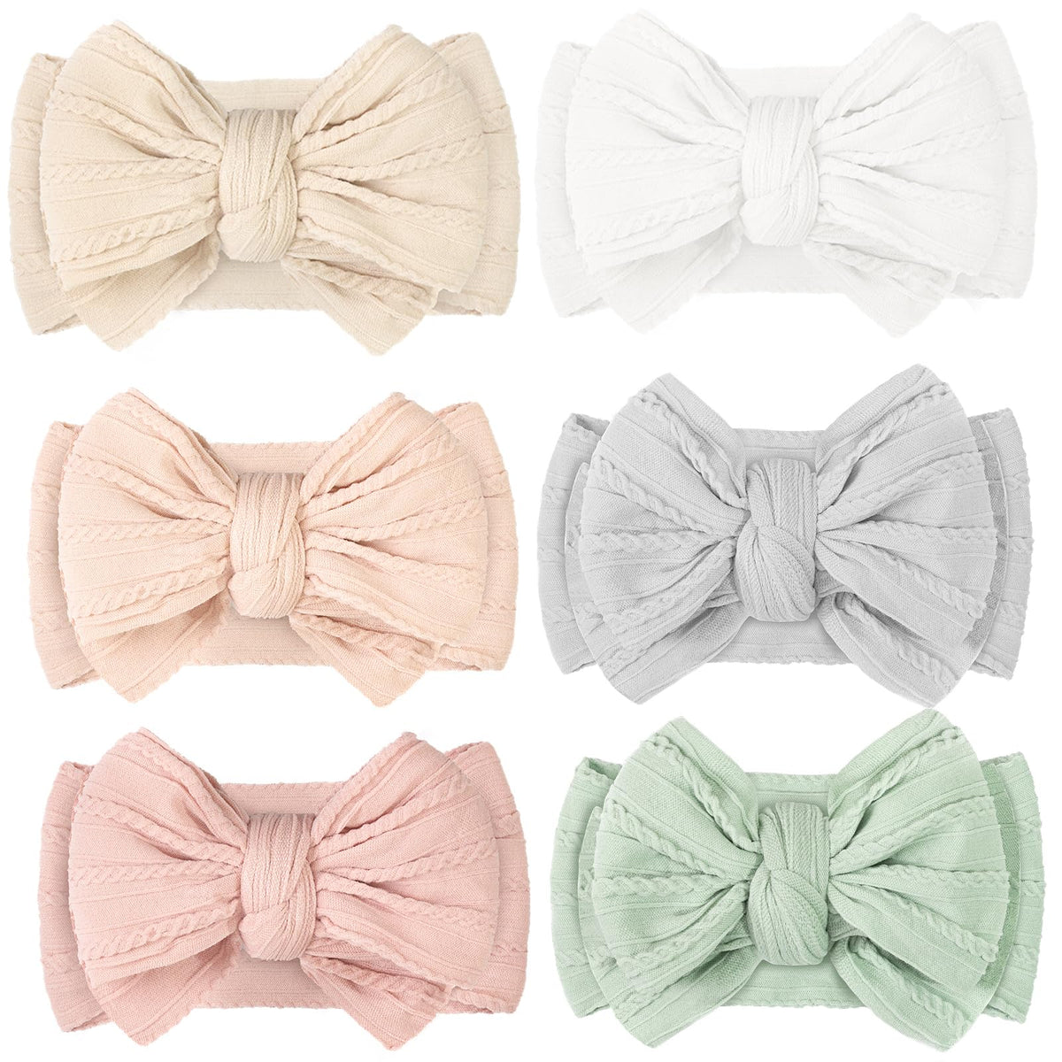 Yxiang 6pcs baby headbands in six colors offering versatile styling.
