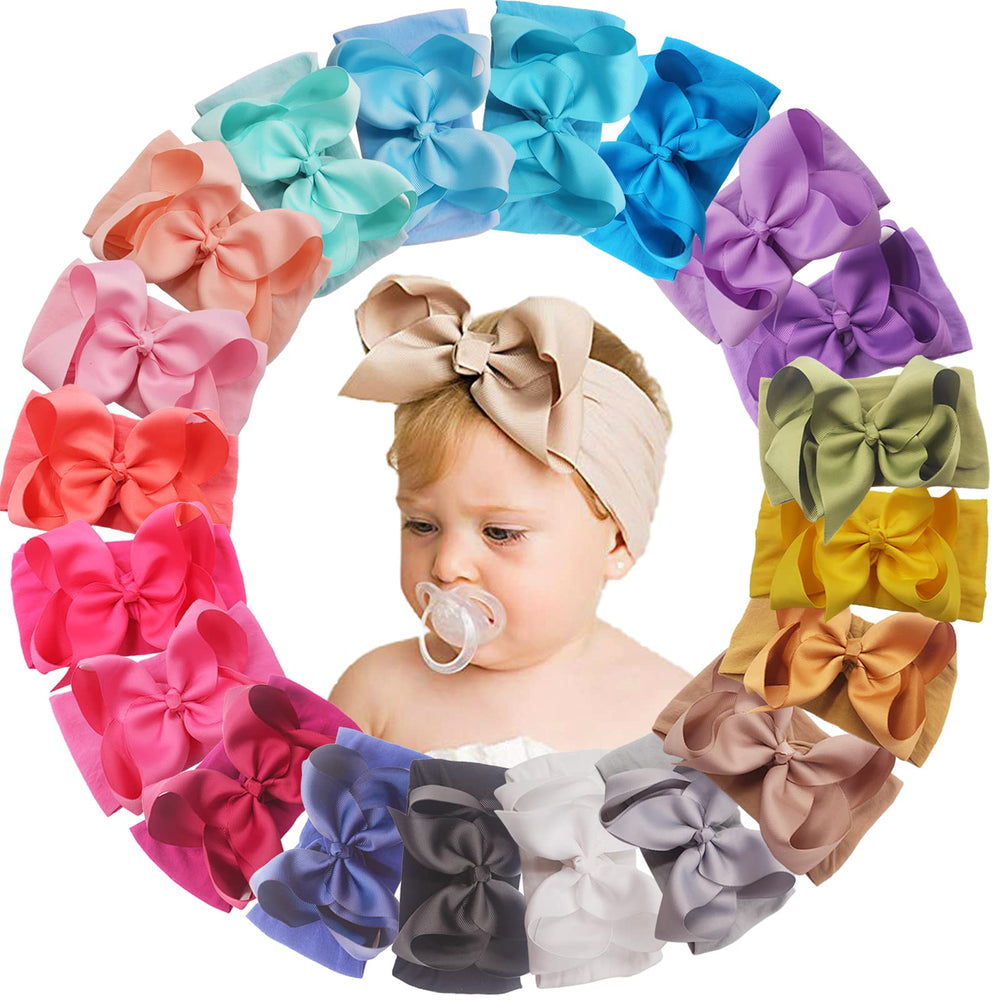 Yxiang baby headbands with 20 colors and bows for versatile outfit coordination.