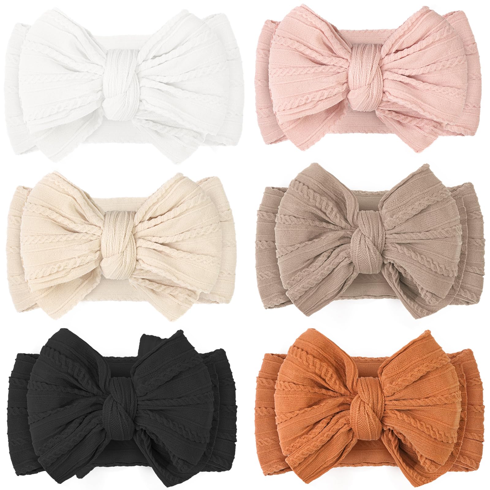 Yxiang nylon headbands in six colors with bows for versatile outfits.