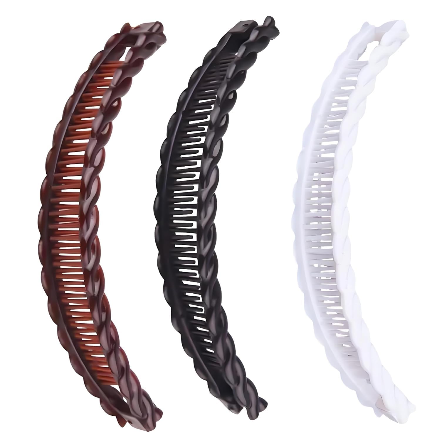 Yxinjy banana hair clip black close-up showing secure grip for thick hair