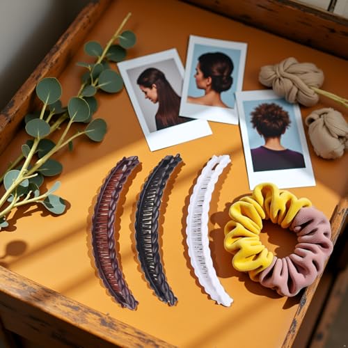 Yxinjy banana hair clip brown close-up highlighting vintage tortoise styling and durability