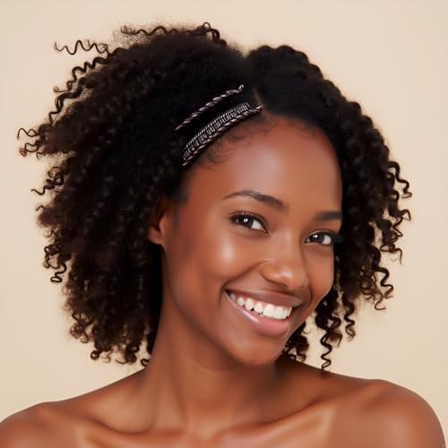 Yxinjy banana hair clip in thick curly hair close-up demonstrates non-slip grip