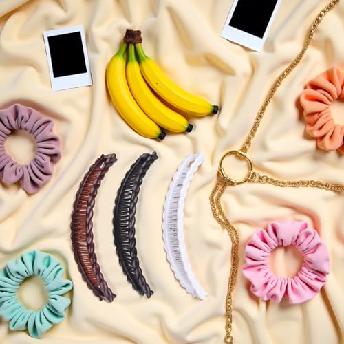 Yxinjy banana hair clip white tortoise close-up for classic look and strong hold