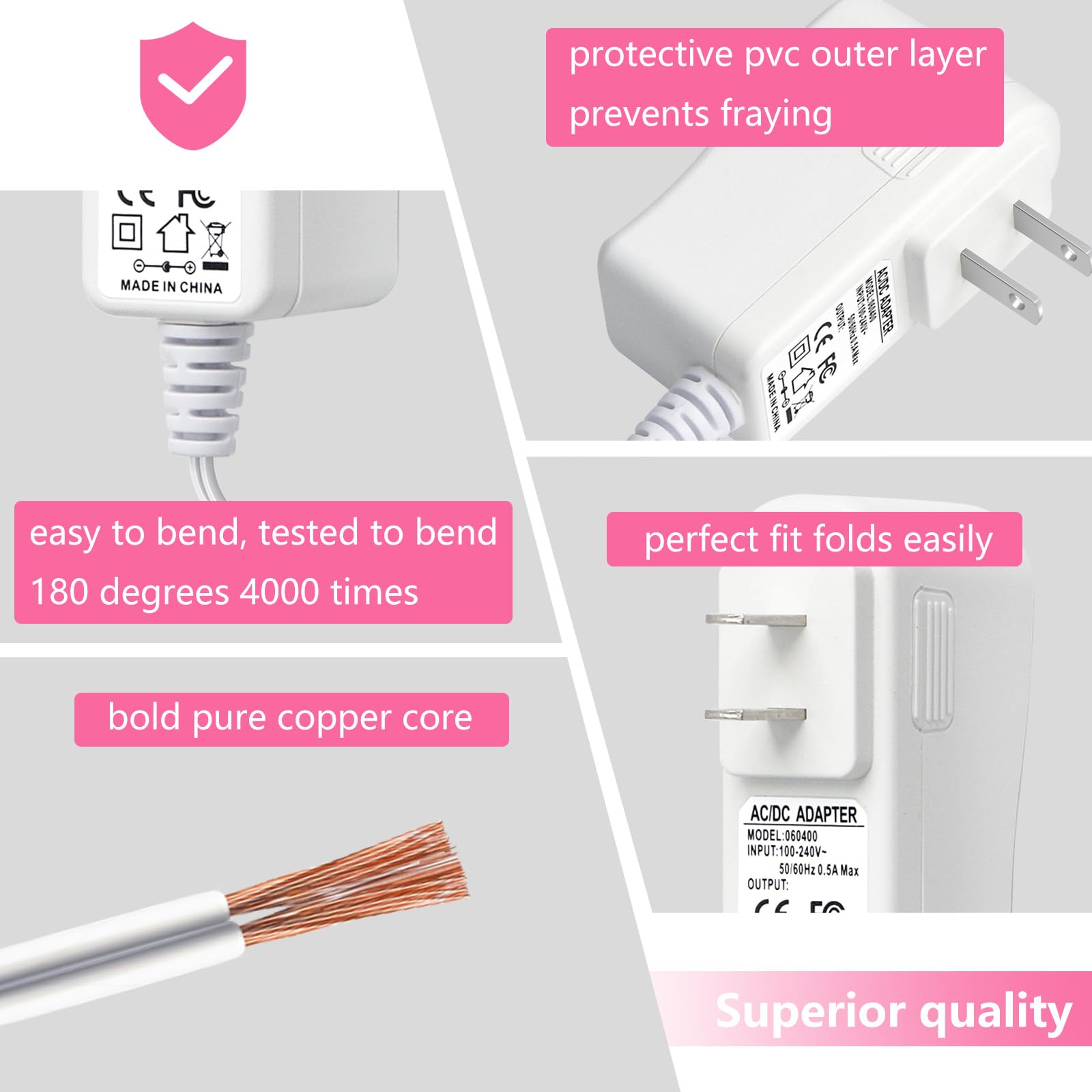 YXQZH VTech monitor charger 5V output emphasizes stable power for reliable charging