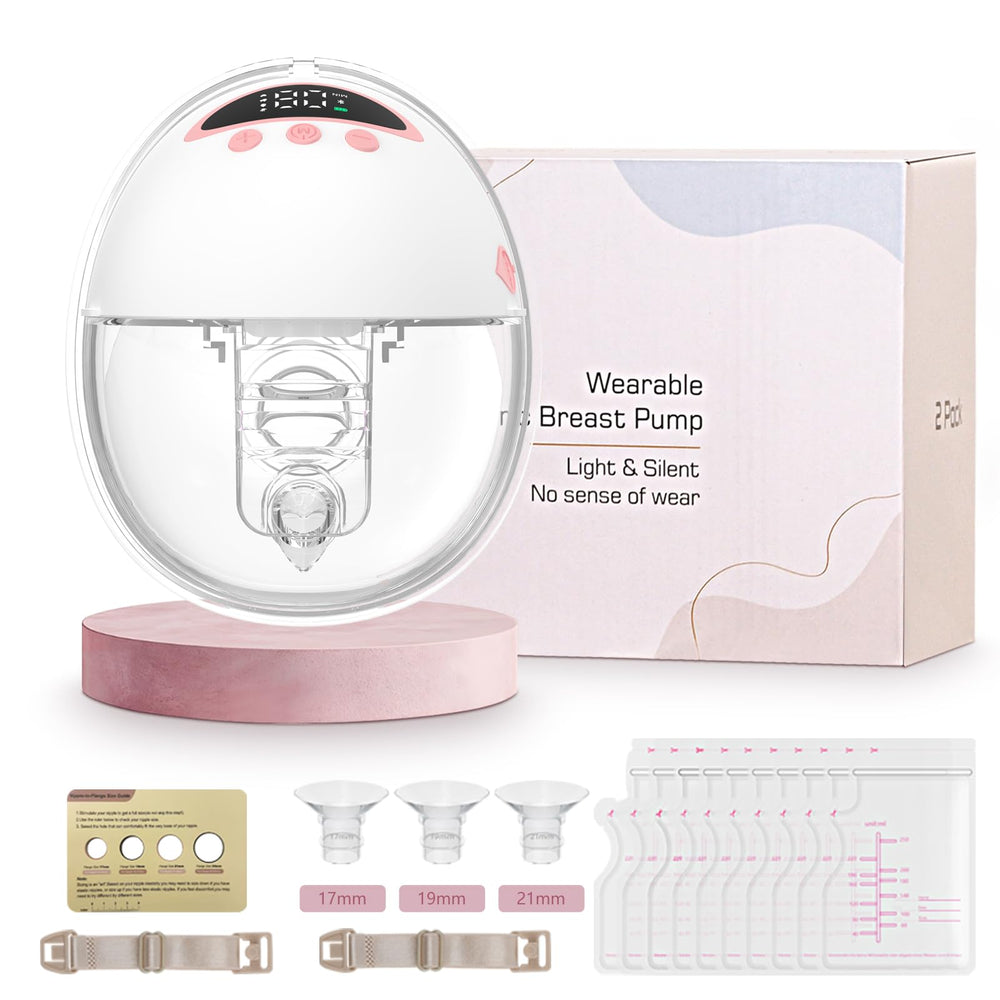 YXYaoZhengYiGeYi wearable breast pump front view, portable and hands-free for on-the-go pumping.