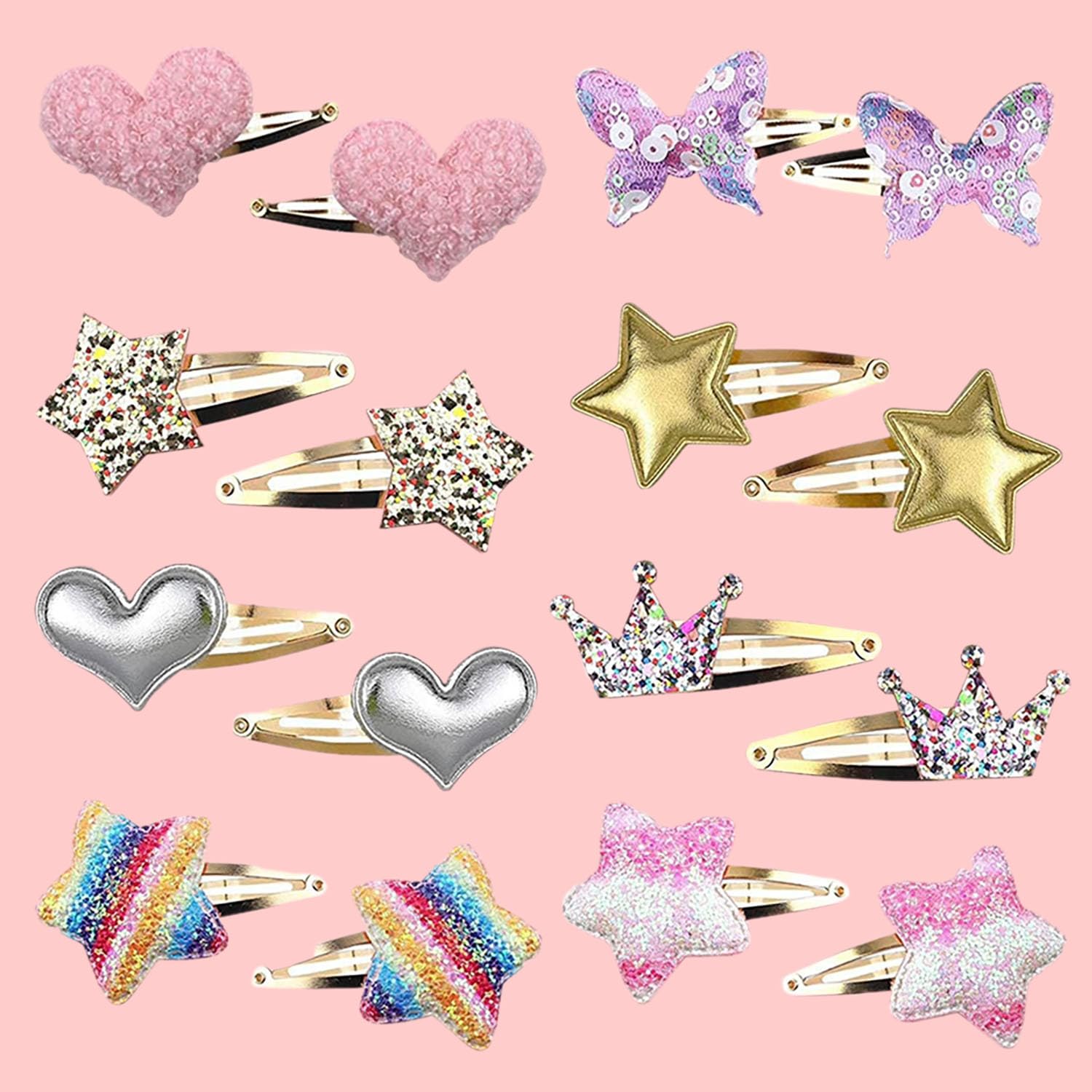 YYaaloa rainbow star hair clip brightens party looks.