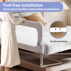YYAMEA bed rail with U-shaped base minimizes movement during use.
