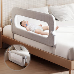 YYAMEA baby bed rails foldable design closeup for easy access and bedtime transitions