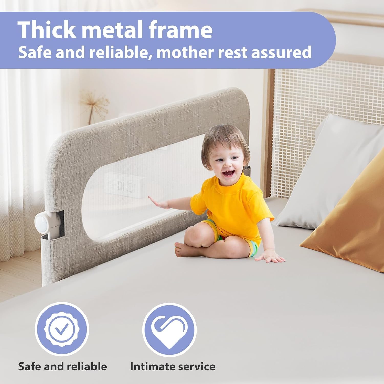 YYAMEA extra-long rail suited for thickness up to 12 inches on various beds.
