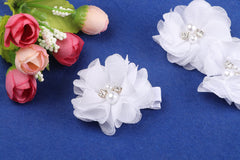 YYCRAFT 2-inch chiffon flower clip on toddler hair for wedding or holiday wear