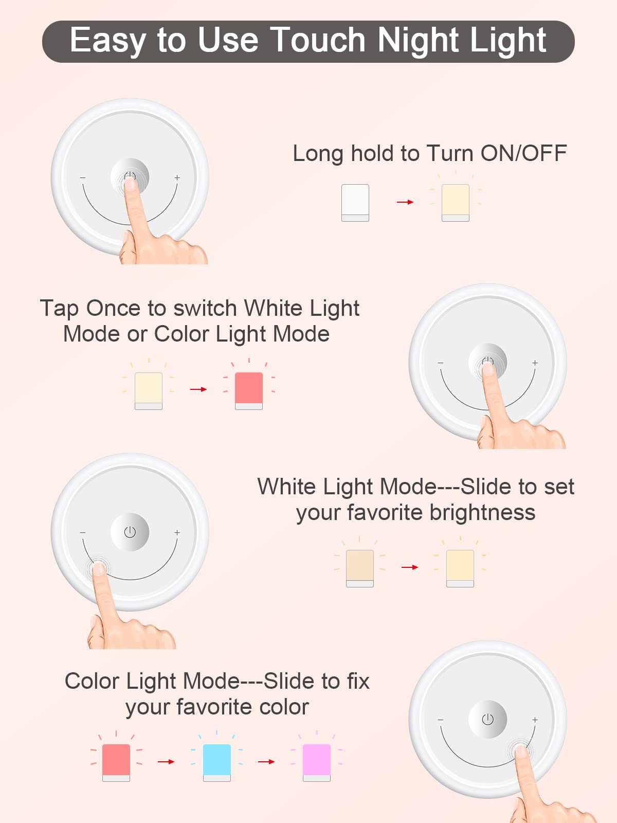 YYDSKIT portable hook lets you hang the lamp over crib or tent.