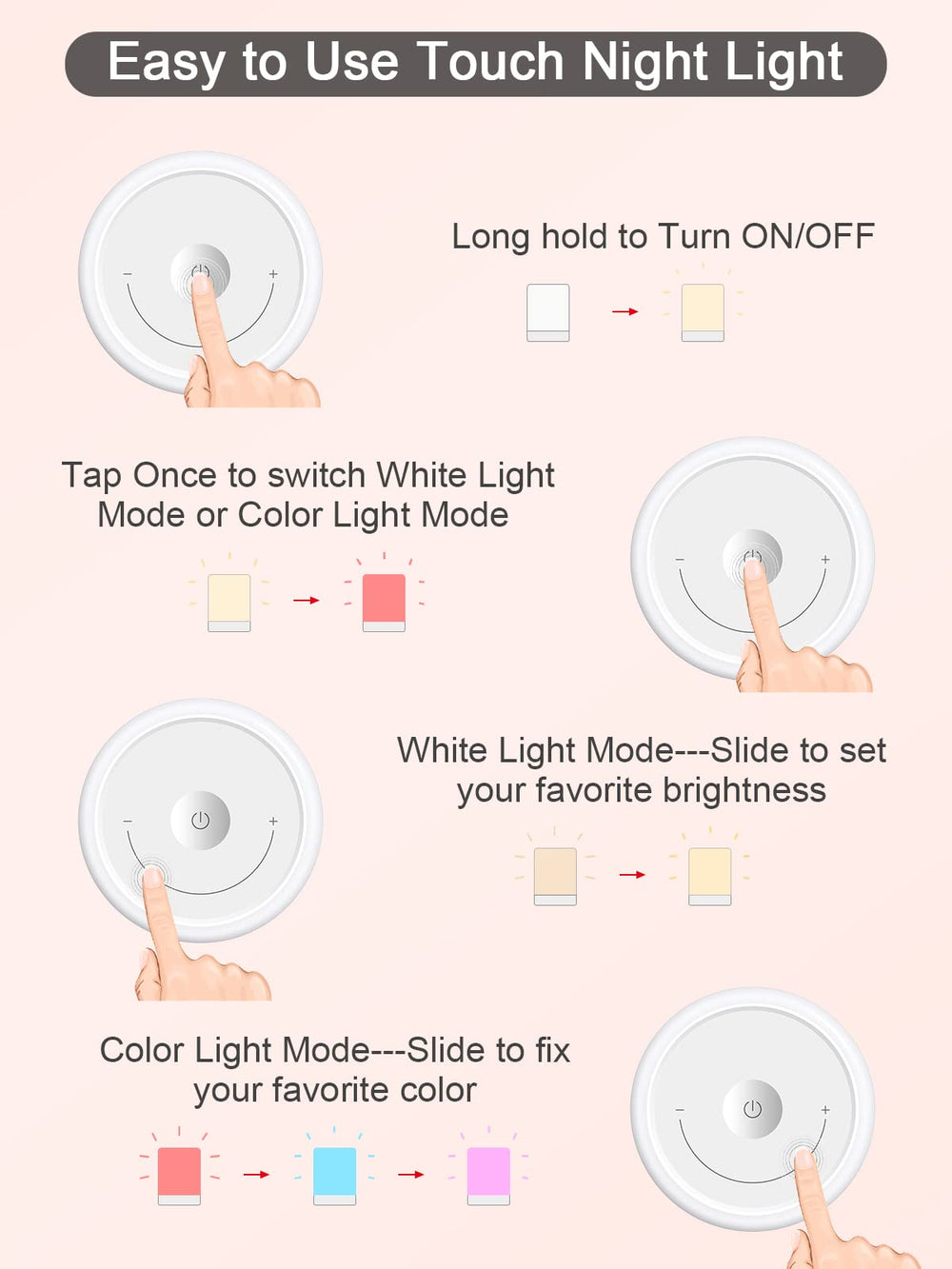 YYDSKIT portable hook lets you hang the lamp over crib or tent.