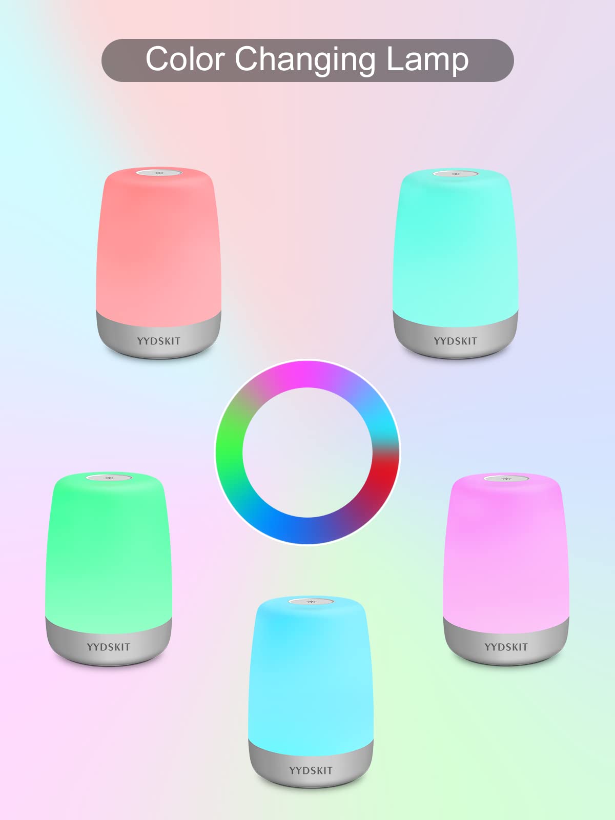 YYDSKIT night light auto-cycle RGB mode adds gentle mood lighting