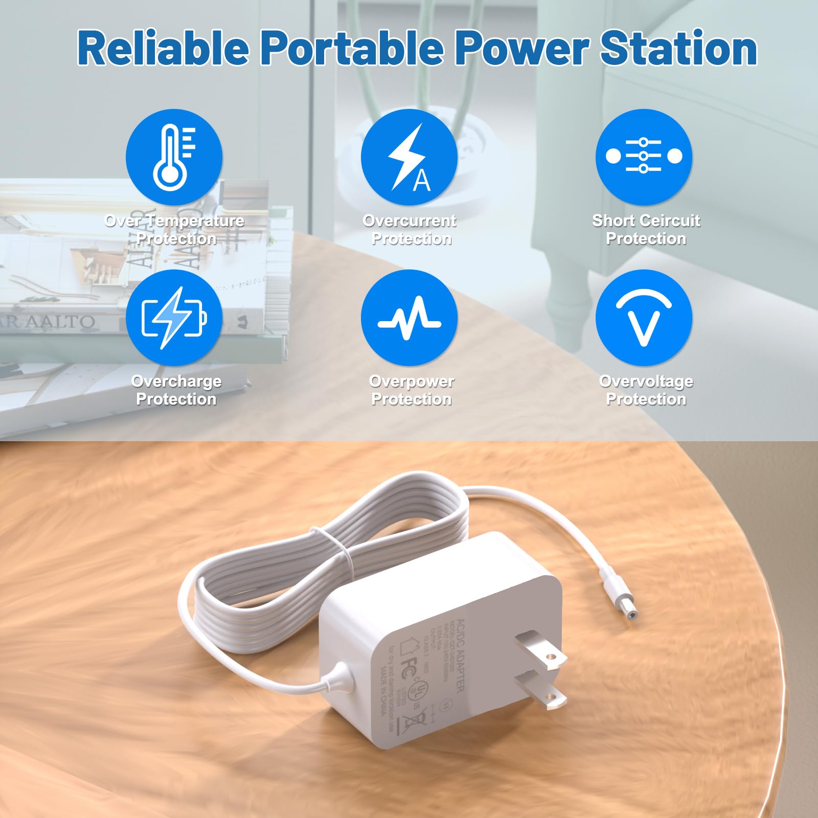 YYFNGU US plug and five-foot cable enable easy placement near a crib or desk.