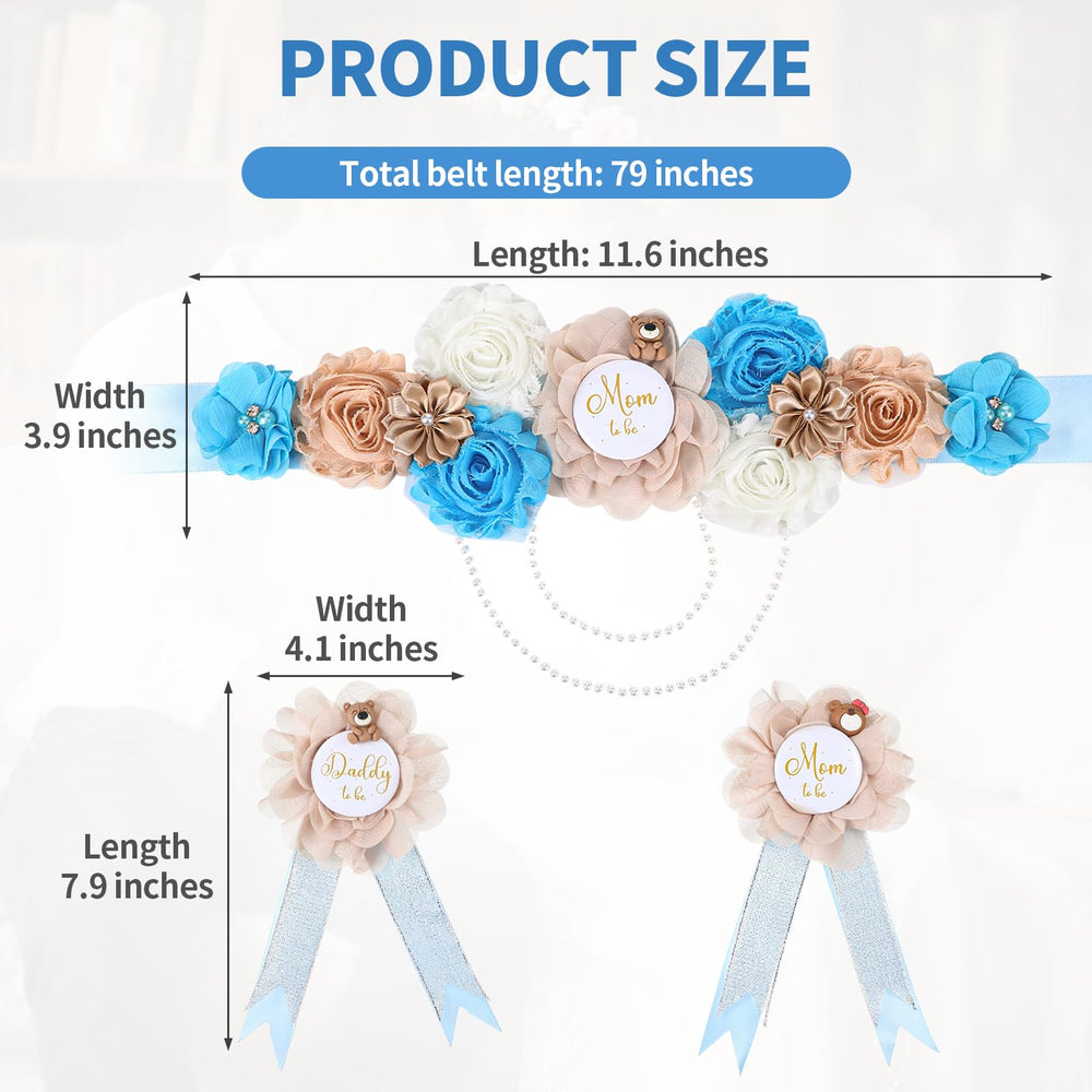 Yylaiire teddy-bear mommy-to-be pin blue complements outfits