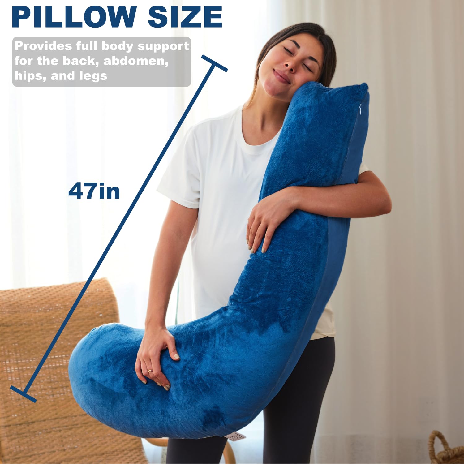 YZCCtixi pregnancy pillow blue packaging highlights compact, easy setup for new moms