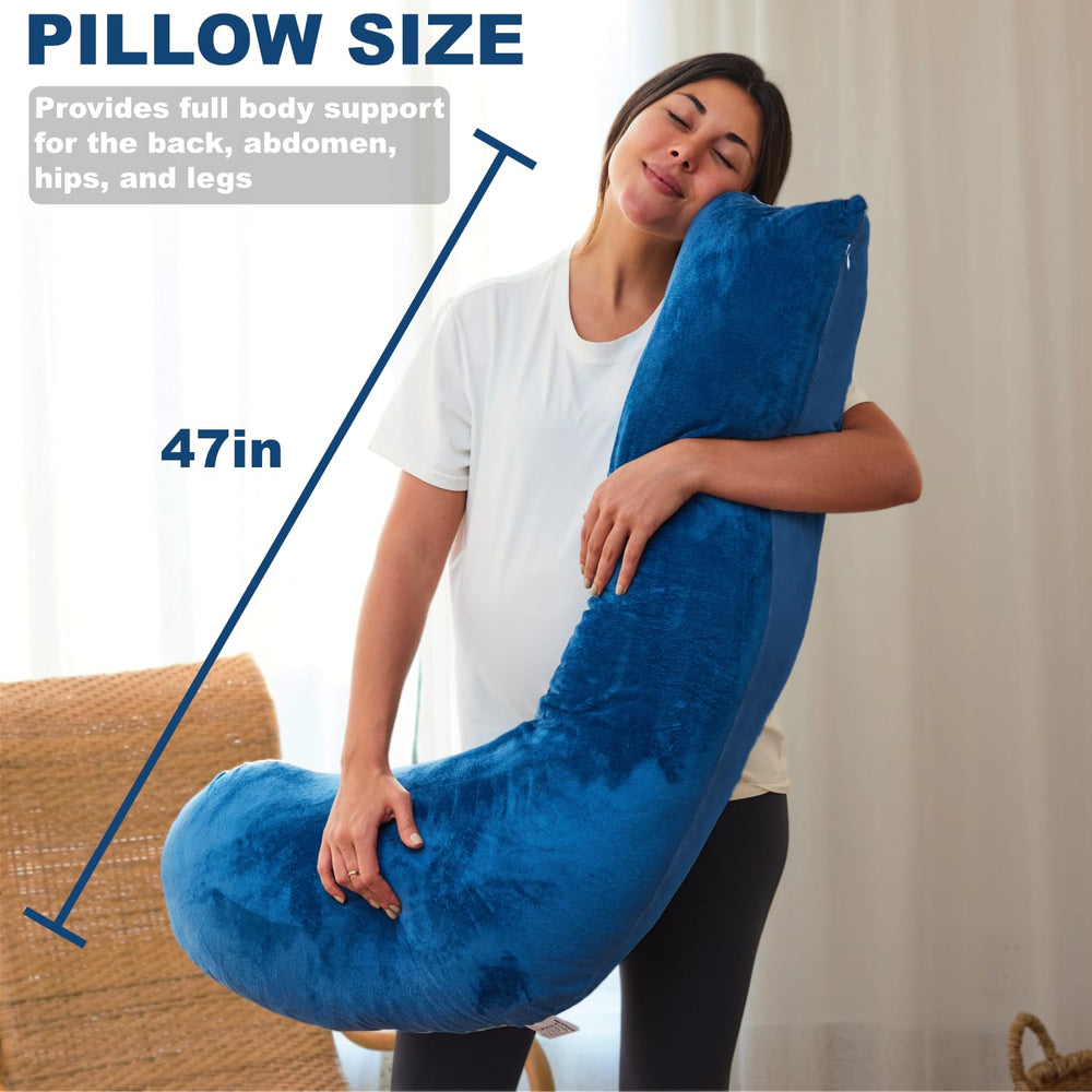 YZCCtixi pregnancy pillow blue packaging highlights compact, easy setup for new moms