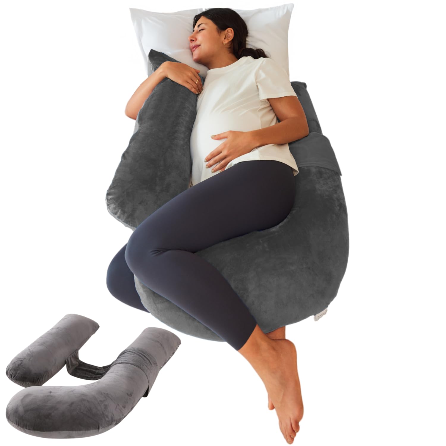 yzcctixi pregnancy pillow ergonomic shape provides targeted comfort for restful sleep.