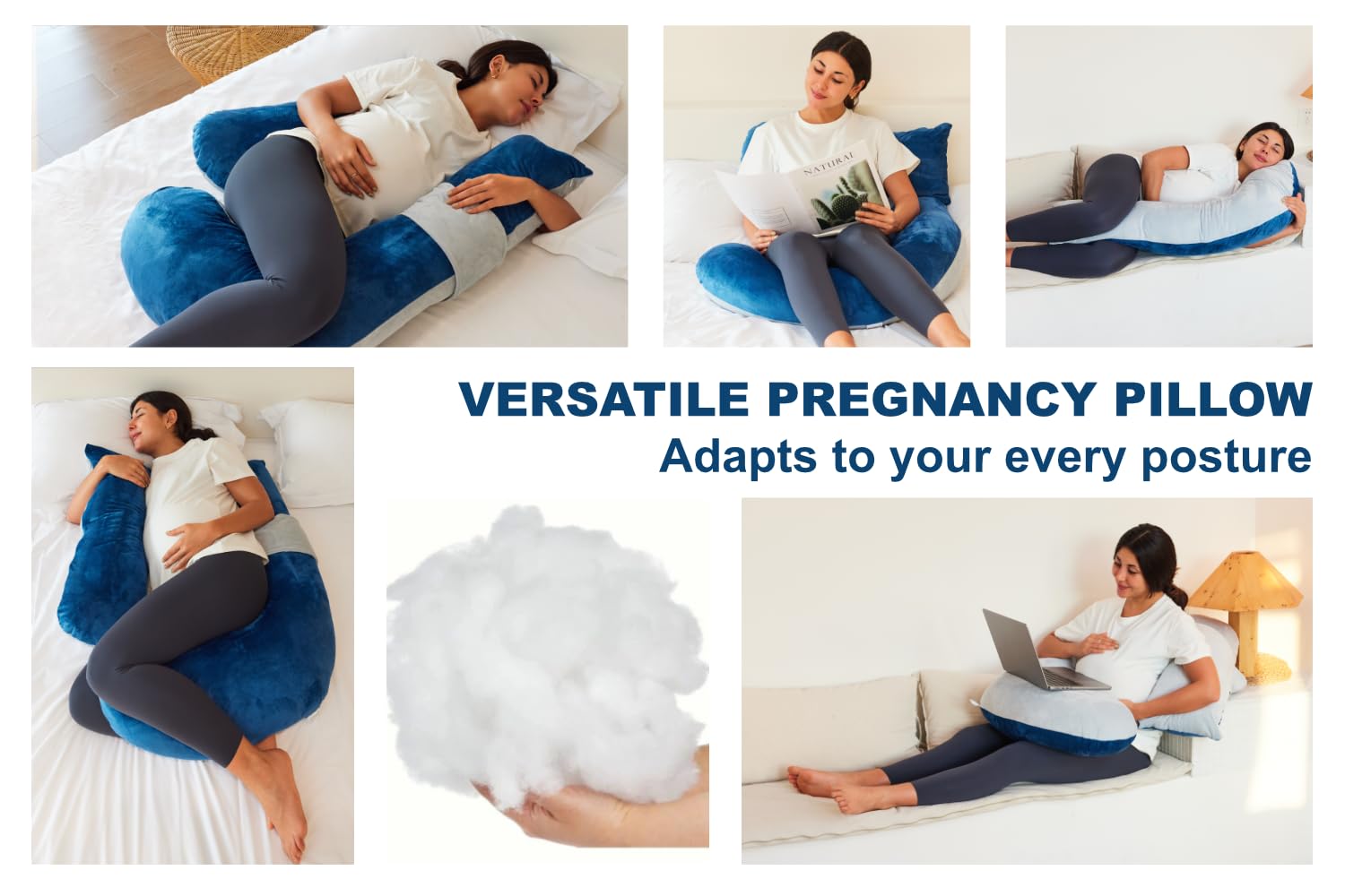 yzcctixi pregnancy pillow hidden zipper allows easy filling adjustment.