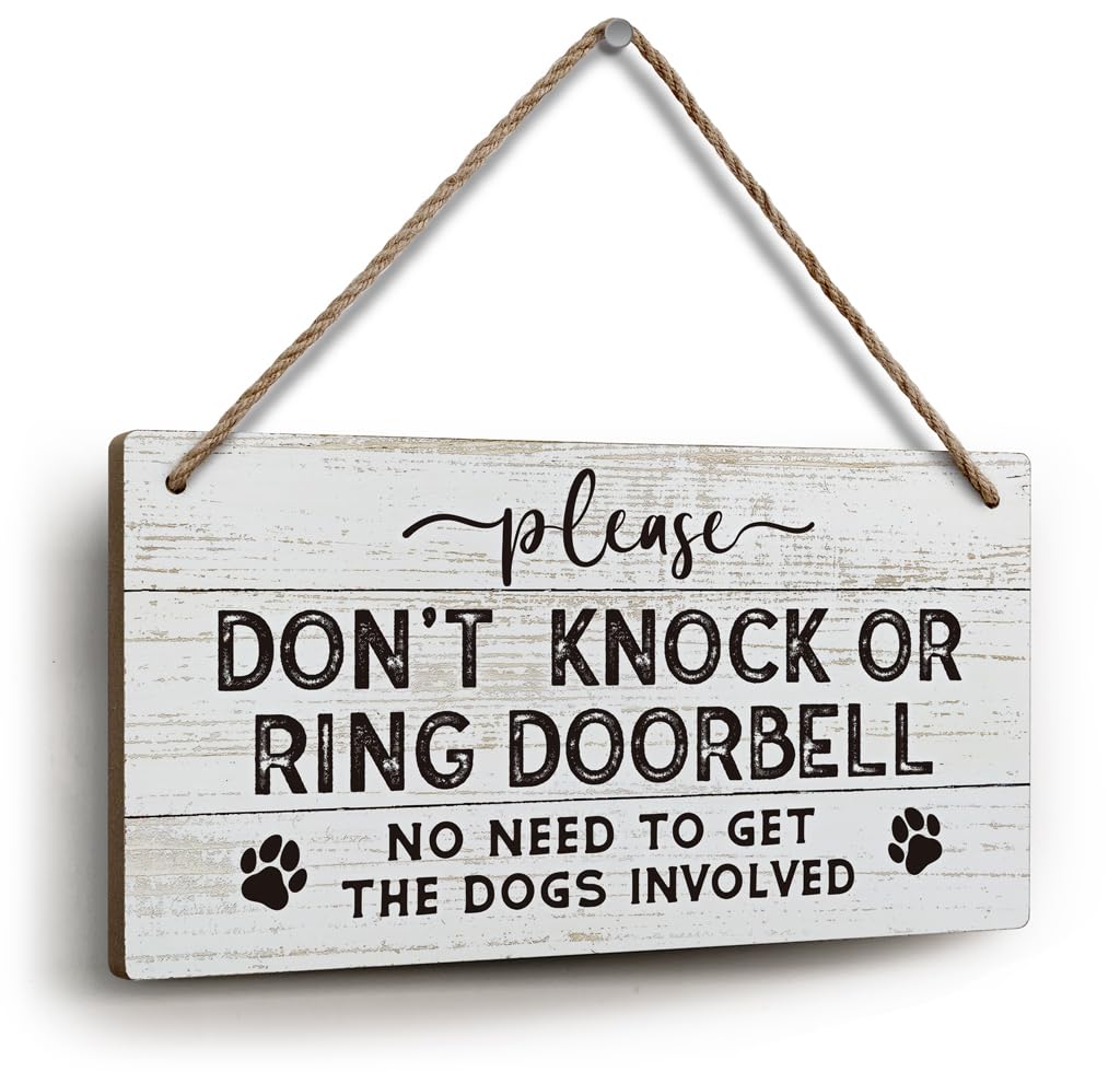 YZEXEZY Do Not Knock Sign at front door for quieter mornings.