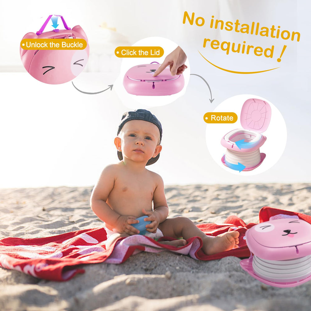 YZNlife Travel Potty anti-slip bottom for stable bathroom use