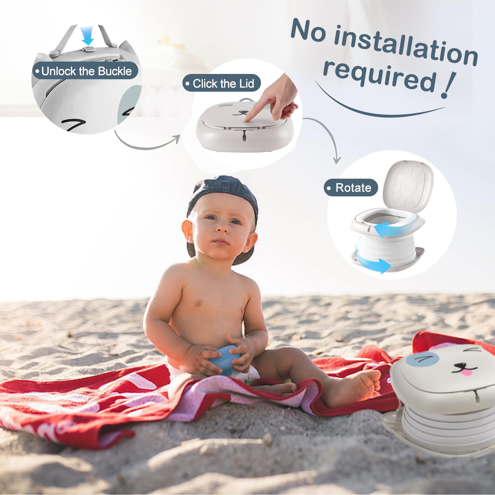 YZNlife travel potty anti-slip bottom keeps toddler stable