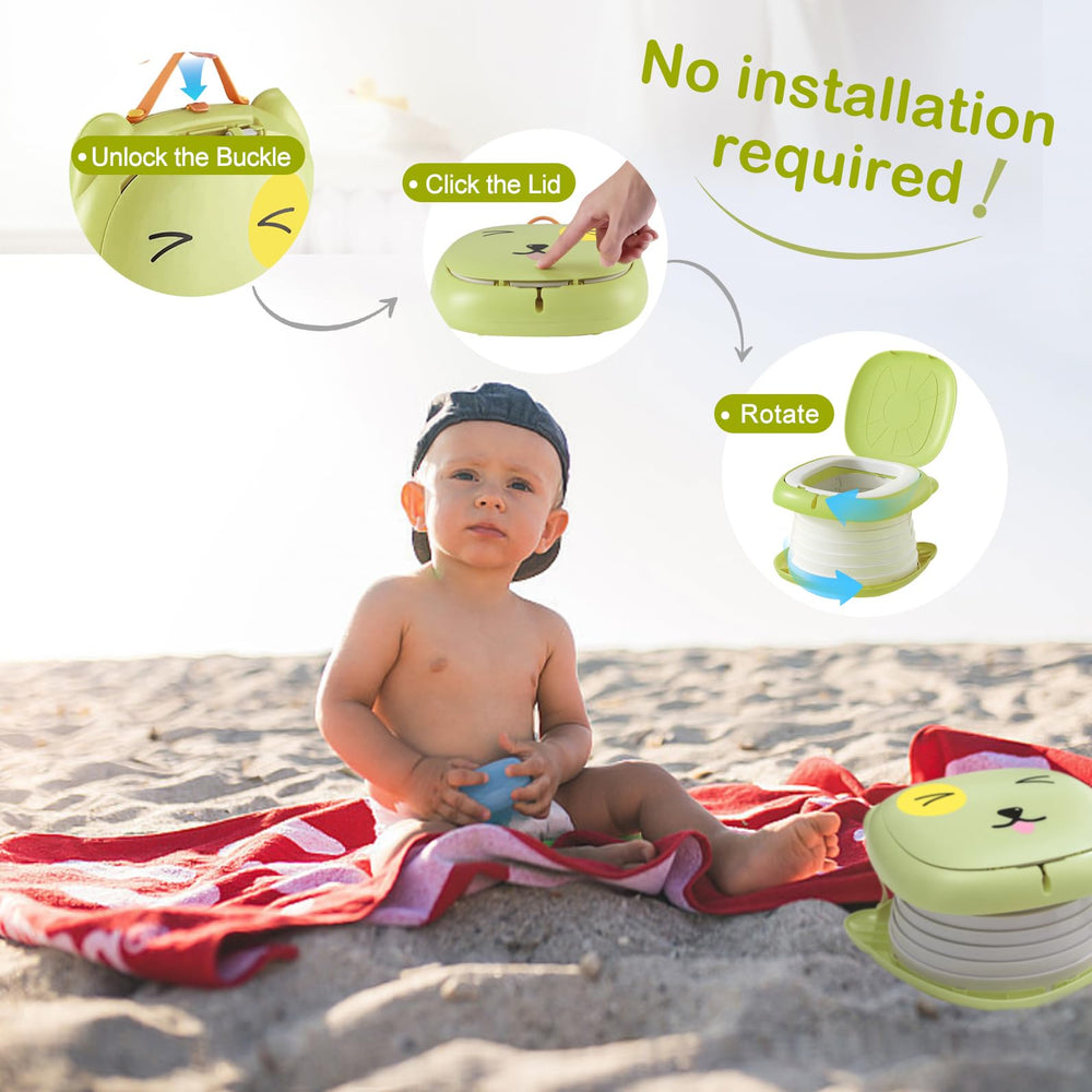 YZNlife Travel Potty with bag slot for clean bag changes