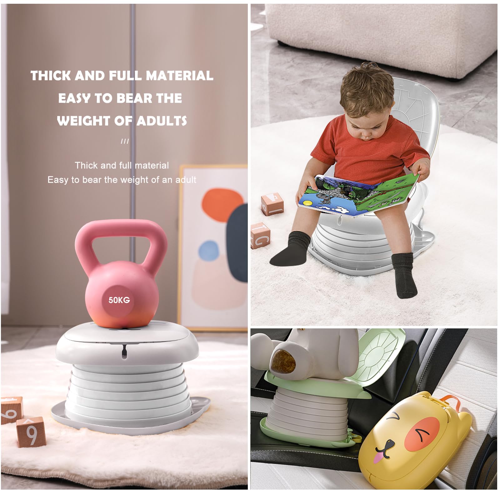 YZNlife travel potty compact size demonstrates small footprint