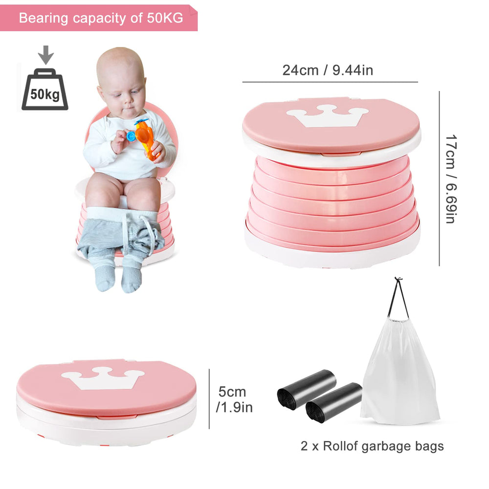 YZNlife travel potty for toddlers unfolded ready for quick use on the go.