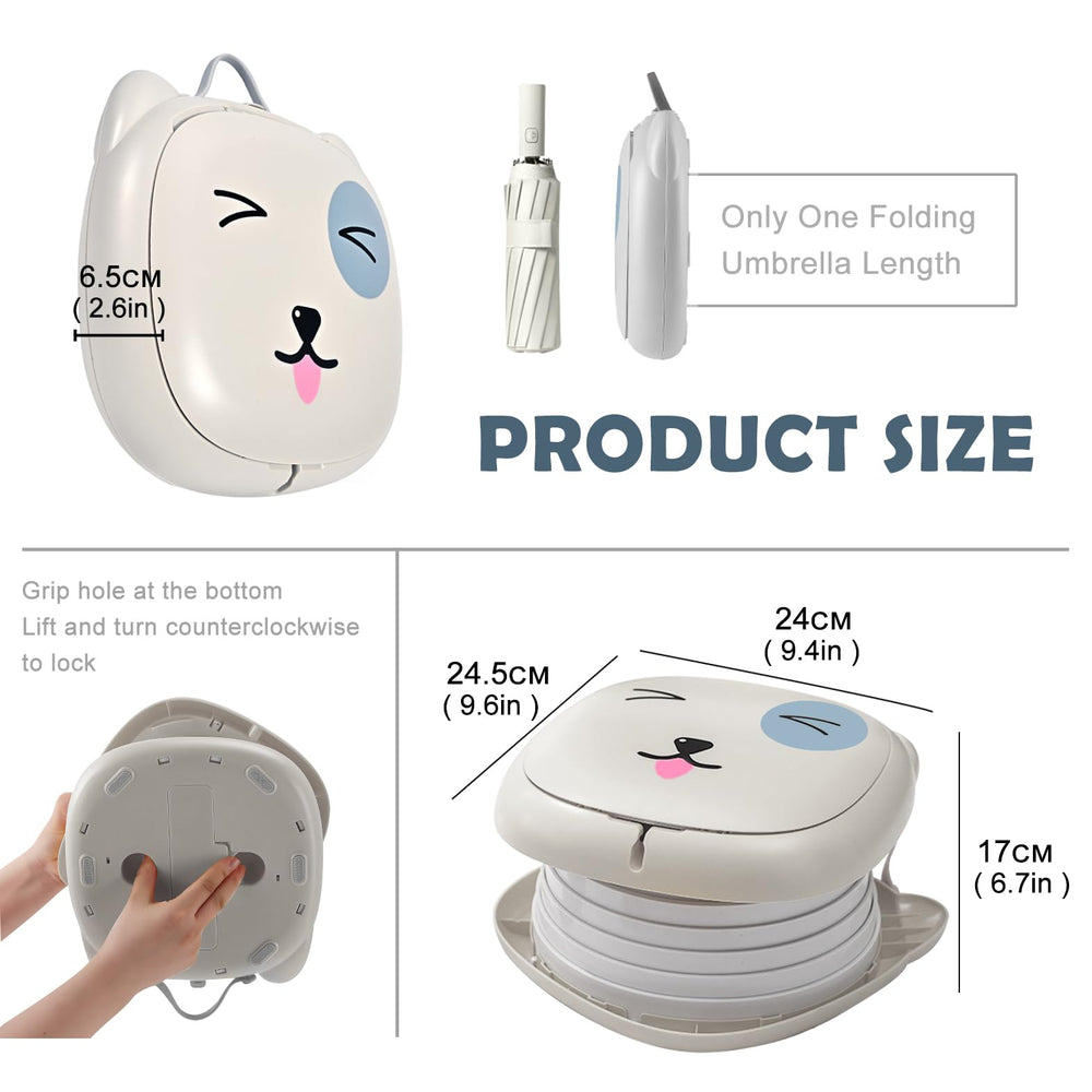 YZNlife travel potty unfolded grey ready for use on the go