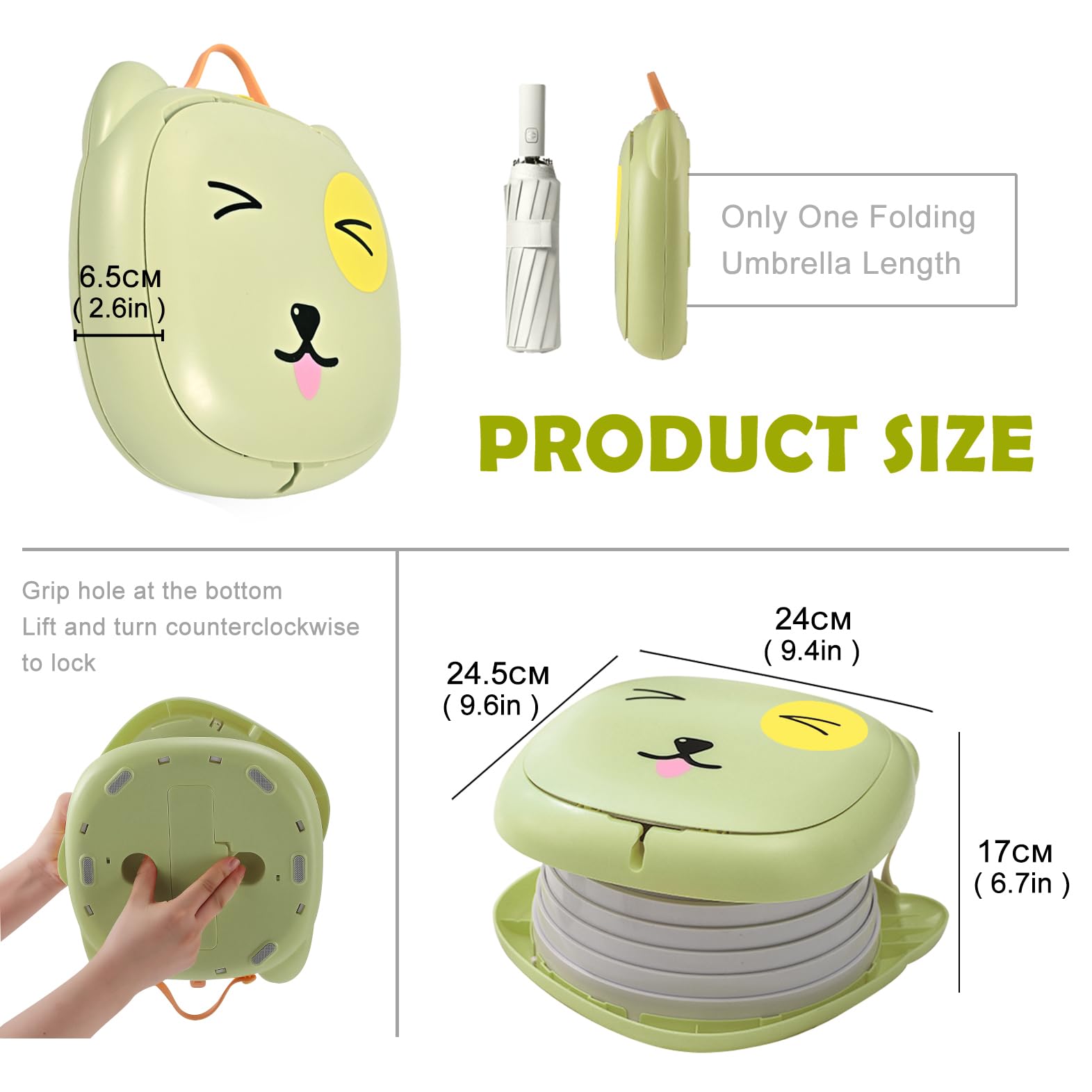 YZNlife Travel Potty unfolded-size shown for quick use on trips